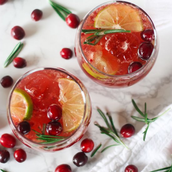 Cranberry Rosemary Bourbon Cocktail