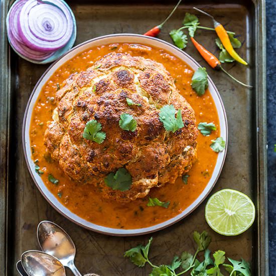 Roasted Whole Cauliflower Tikka