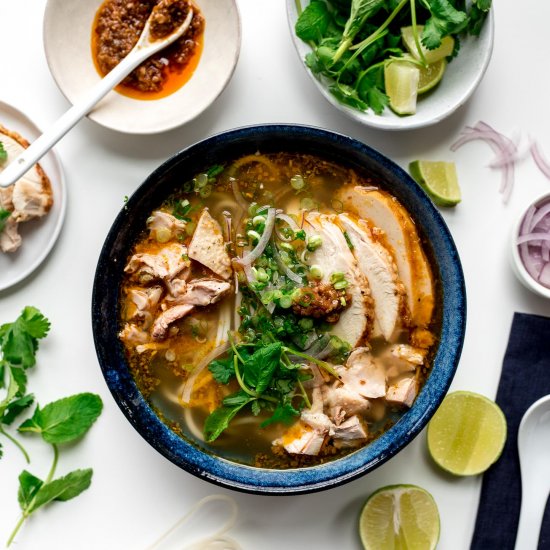 Hue Style Spicy Turkey Vermicelli Noodle Soup