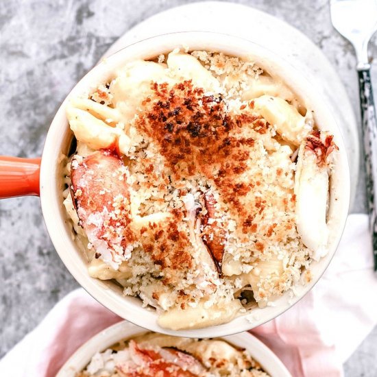 Baked Crab Mac + Cheese