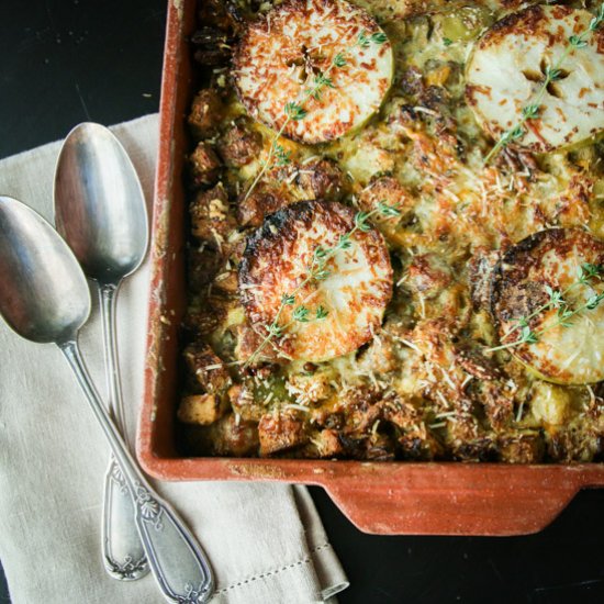 Apples & Sausage Bread Pudding