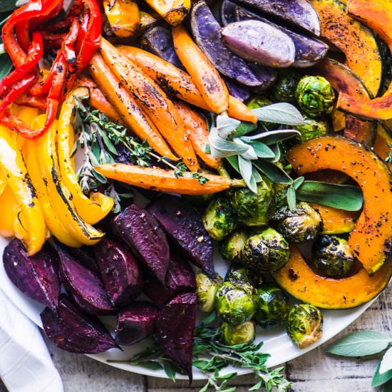 Easy Rainbow Roasted Veggies