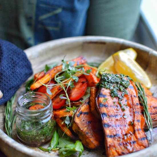 Sweet Potato Steaks with Parsnip