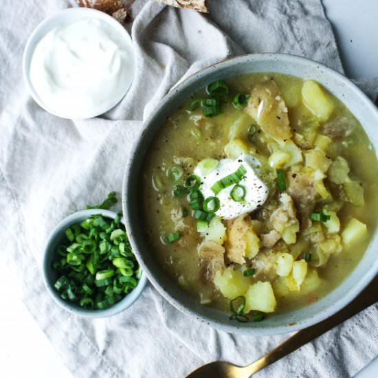 Creamy Leek, Potato & Miso Soup