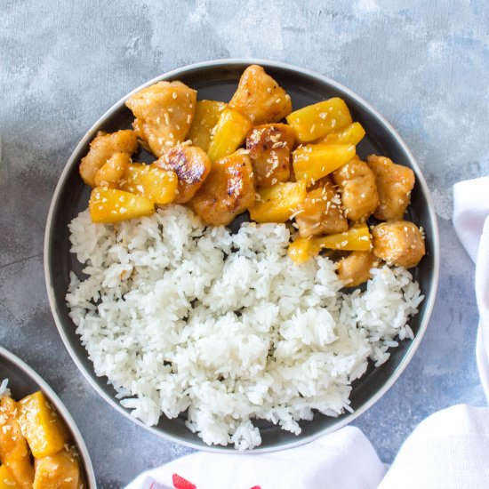 One Pan Spicy Pineapple Chicken