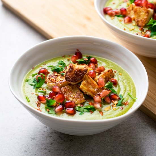 Cheesy Broccoli Soup with Chili