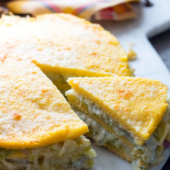 Polenta Torta with Gorgonzola