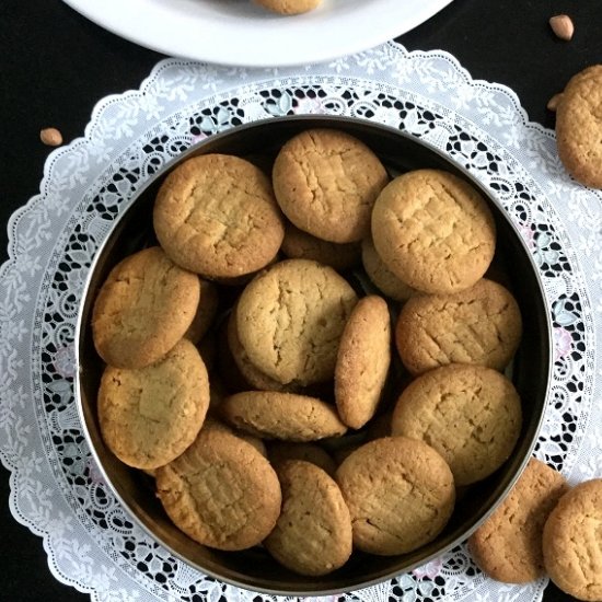 Eggless Peanut Butter Cookies