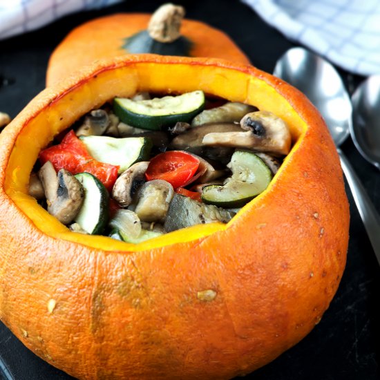 Stuffed Pumpkin Baked Vegetables