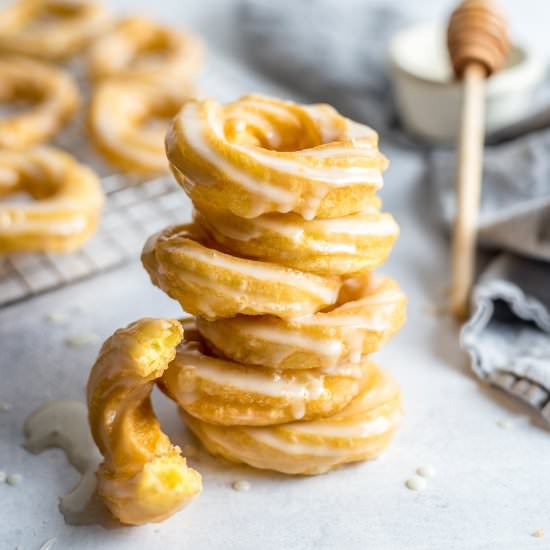 Honey Glazed French Cruller Donuts