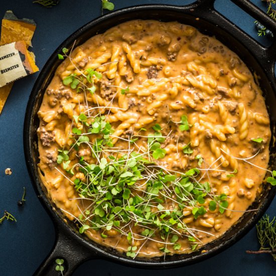 Beemster Beefaroni w/ Micro Greens