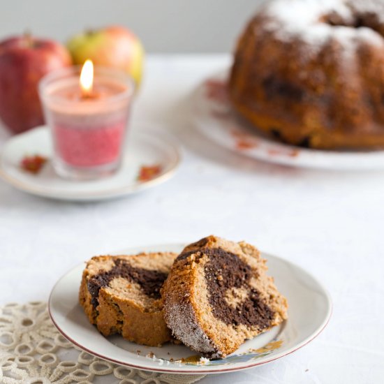 Apple Chocolate Marble Bundt Cake