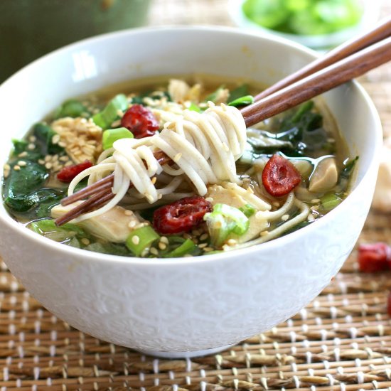 Leftover Turkey Soba Noodle Soup