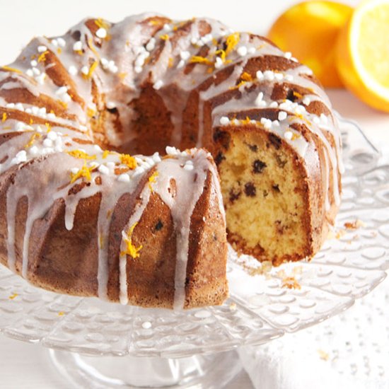 Orange Bundt Cake with Raisins