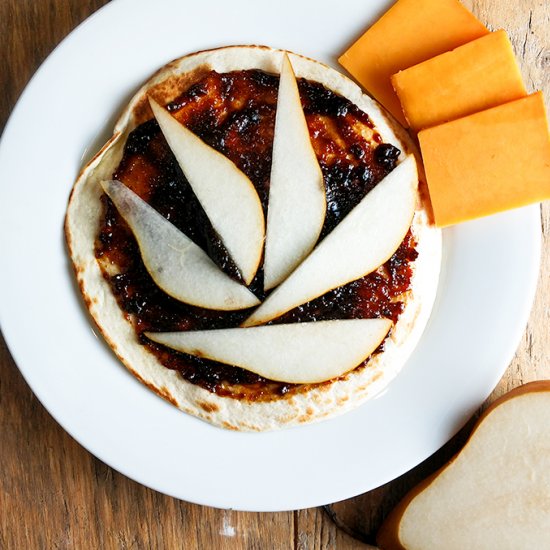 Fig and Pear Quesadilla