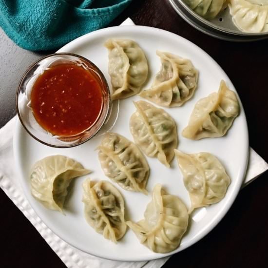 Meat Momos with Sweet Chilli Sauce