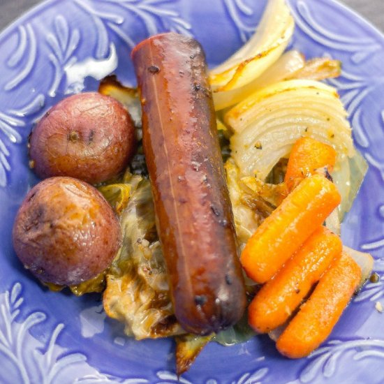 Sheet Pan Kielbasa and Cabbage