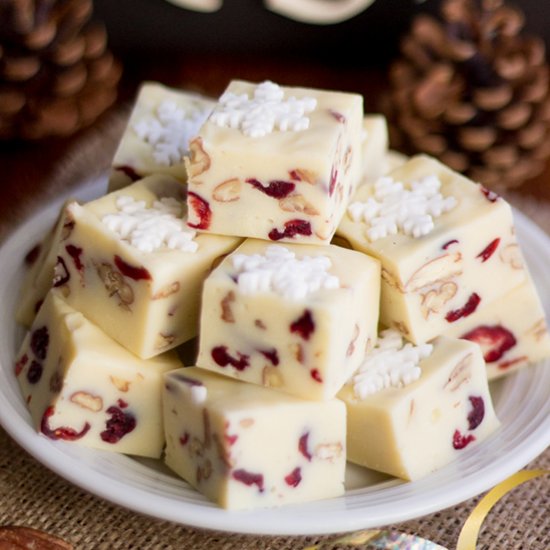 White Choc Pecan Cranberry Fudge