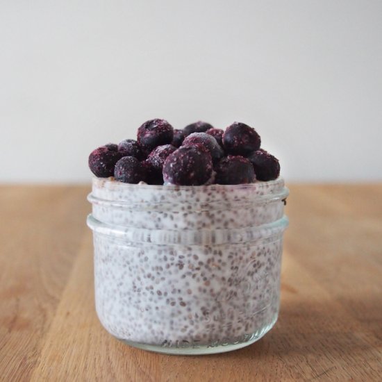 Blueberry Kefir Chia Pudding