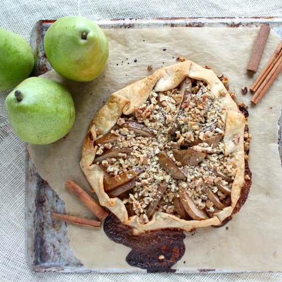 Rustic Pear and Walnut Galette