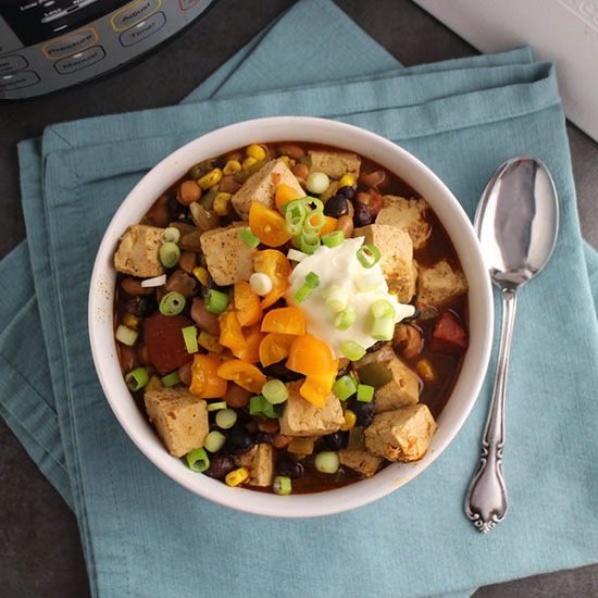 Instant Pot Tofu Chili with Beans