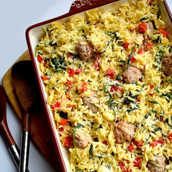 Italian Wedding Orzo With Meatballs