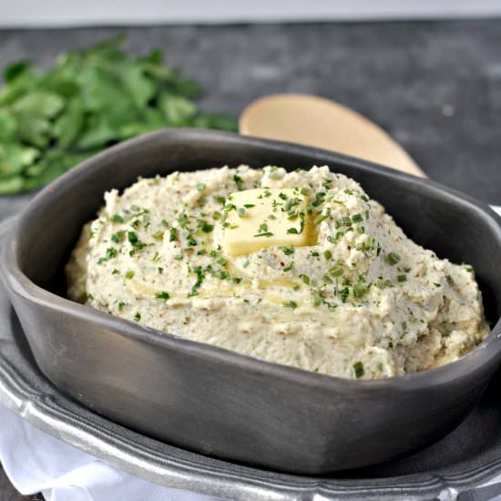 Herbed Goat Cheese Cauliflower Mash