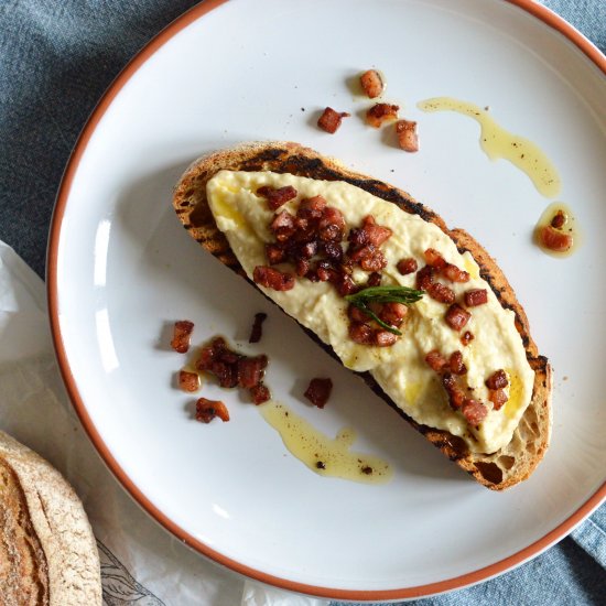 Garlicky Butter Bean Toasts