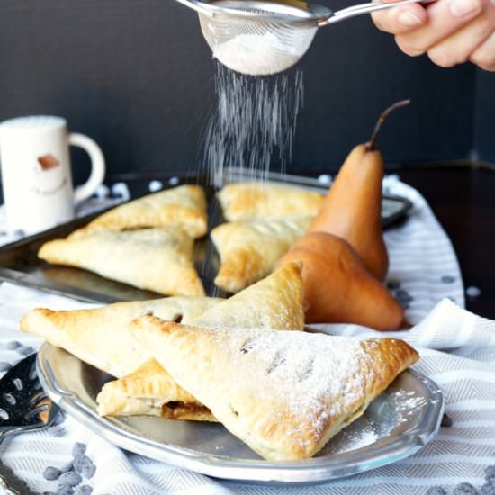 vegan dark chocolate pear turnovers