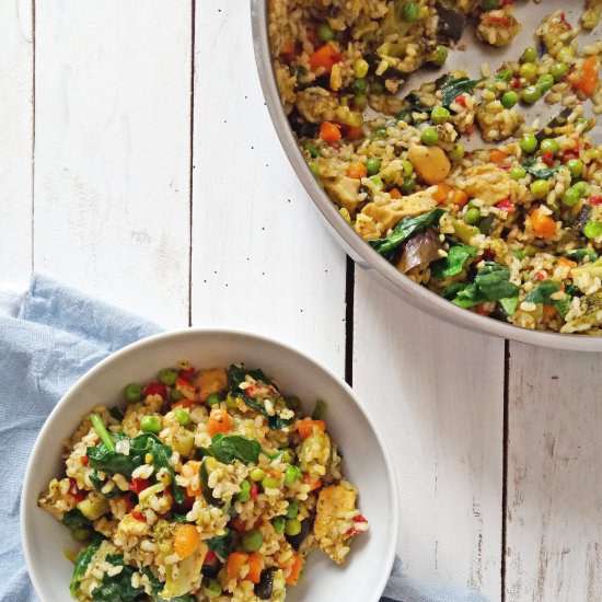 Fried Rice with Eggs and Turmeric