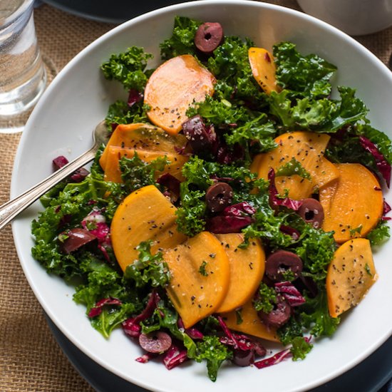 Persimmon Greek Salad