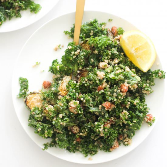 Toasted Almond Kale Quinoa Salad