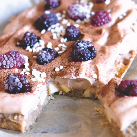 Apple Oat Blondies + Caramel Cream