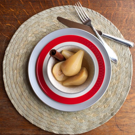 Amaretto Sour Poached Pears