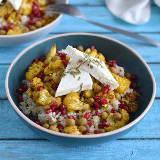 Rice with roasted cauliflower