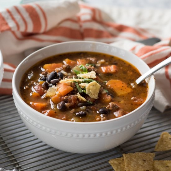 Beef & Black Bean Slow Cooker Soup