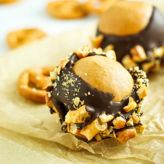 Peanut Butter Pretzel Buckeyes