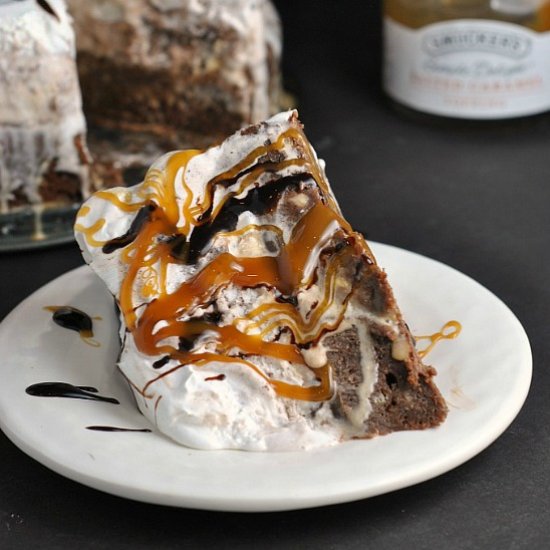 Salted Caramel Brownie Cake