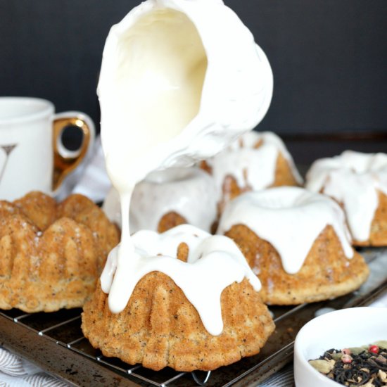 Mini Chai Tea Latte Bundt Cakes