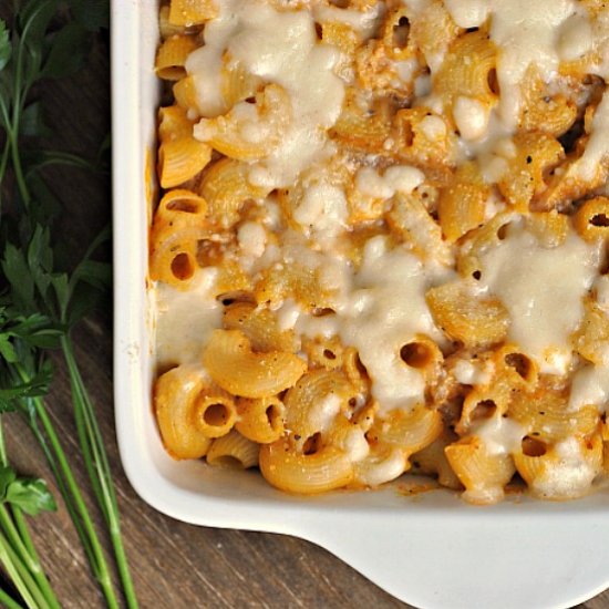 Chicken Pumpkin Pasta Bake