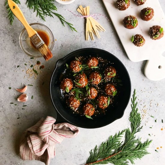 Hoisin-Glazed Vegan Meatballs