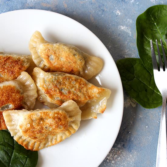 Mushroom and spinach Pierogi