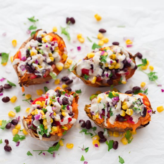 Vegan Stuffed Sweet Potatoes