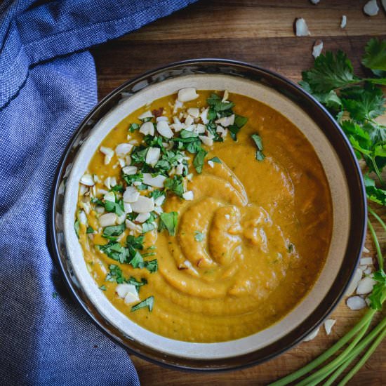 Coconut Cilantro Sweet Potato Soup