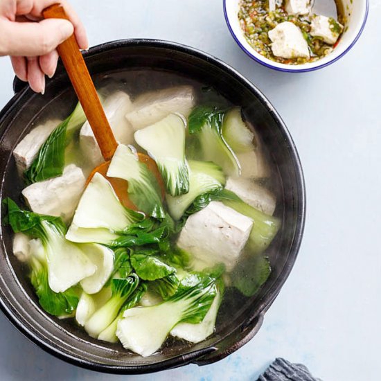 Tofu Soup With Bok Choy