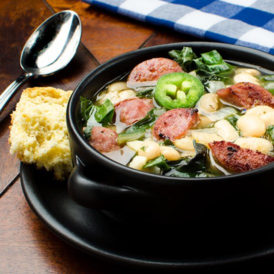 Cajun-Spiced Bean & Andouille Soup