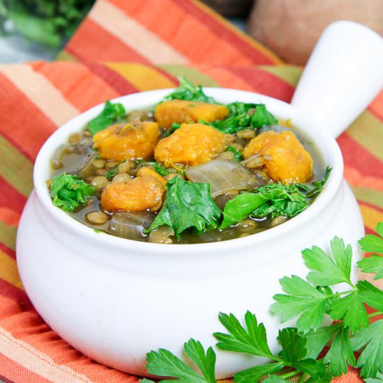 Crock Pot Lentil Sweet Potato Soup