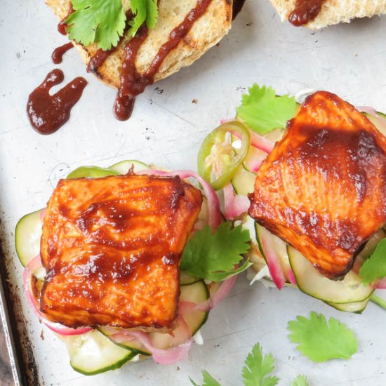 Cedar-Planked Salmon Sliders