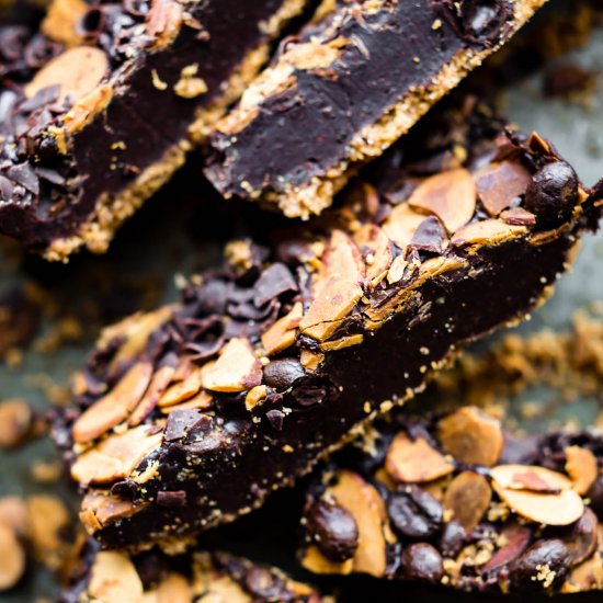 Toasted Almond Mocha Fudge Slice