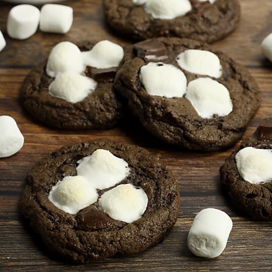 Dark Chocolate Hot Cocoa Cookies